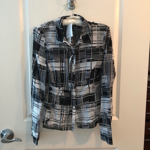 Calvin Klein Black and White Top Size 6 - Picture 1 of 15